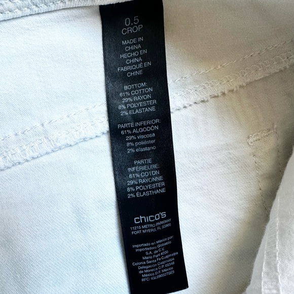 Chicos The So Slimming Girlfriend Crop .5 Palm Tree Print Jeans Small 6 - Picture 6 of 11